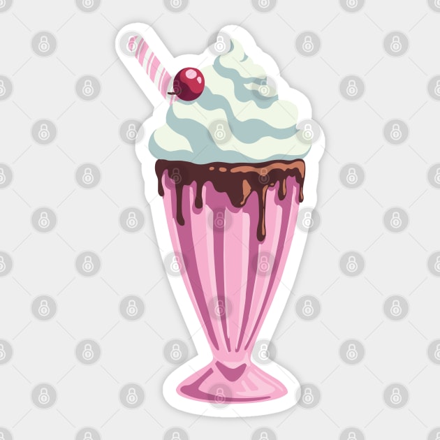 Strawberry Milkshake Sticker by Abbilaura